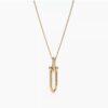 Elongated Link Pendant in Yellow Gold